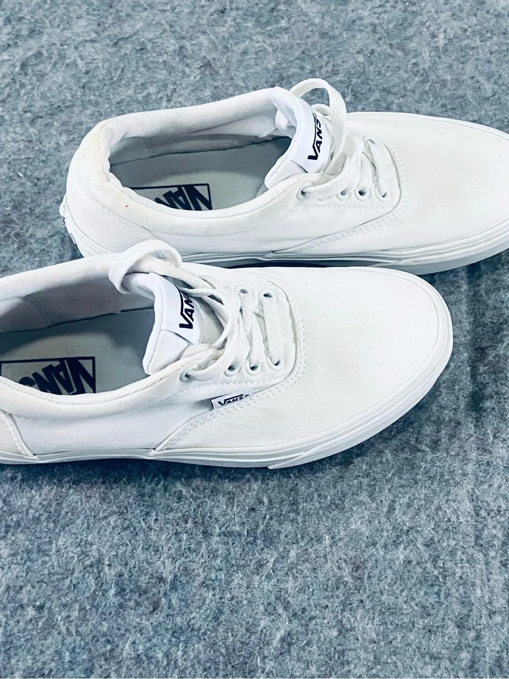 Vans White Canvas Boat Shoes